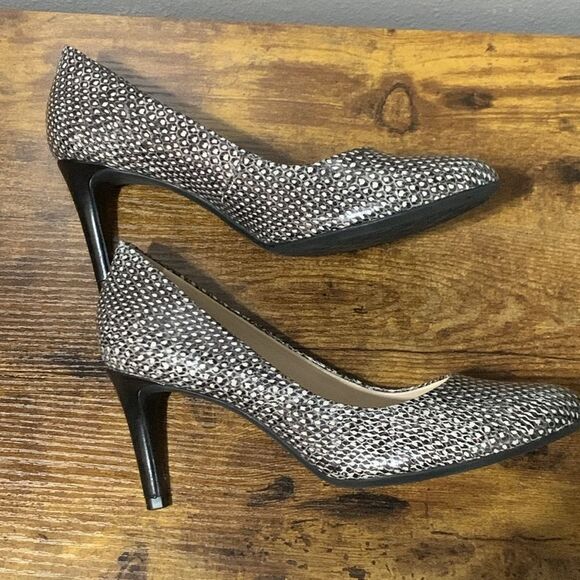 Alex Marie Black and White Snake Print Stiletto Heels Size 8 - Picture 5 of 7